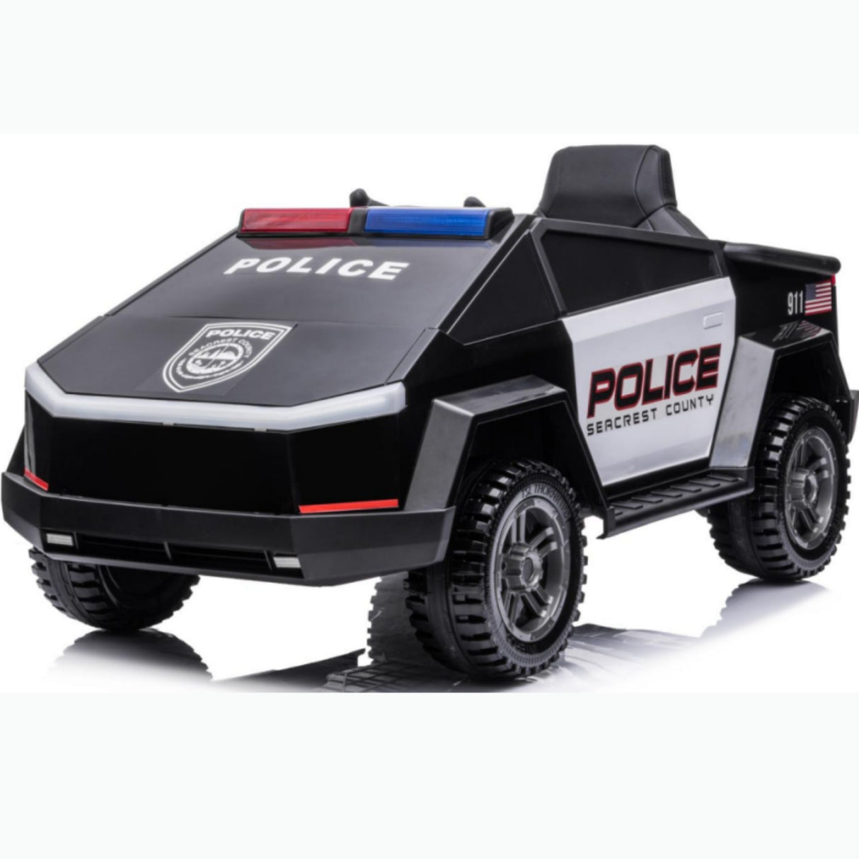 12V Emergency Services Ride On Truck - Police Officer & Firefighter 4x4 Electric Car For Kids
