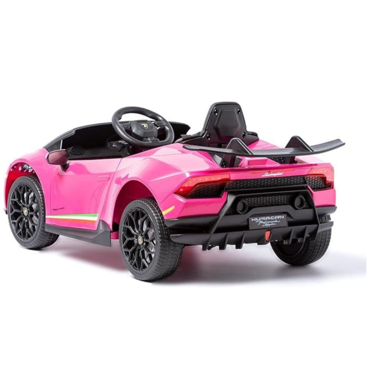 12V Lamborghini Huracan 4x4 1-Seater Ride-On Car W/ Rubber Wheels, Music Player & RC