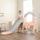 Kids Indoor & Outdoor Luxury 5-In-1 Crown Playset: Slide, Swing & Basketball Playset
