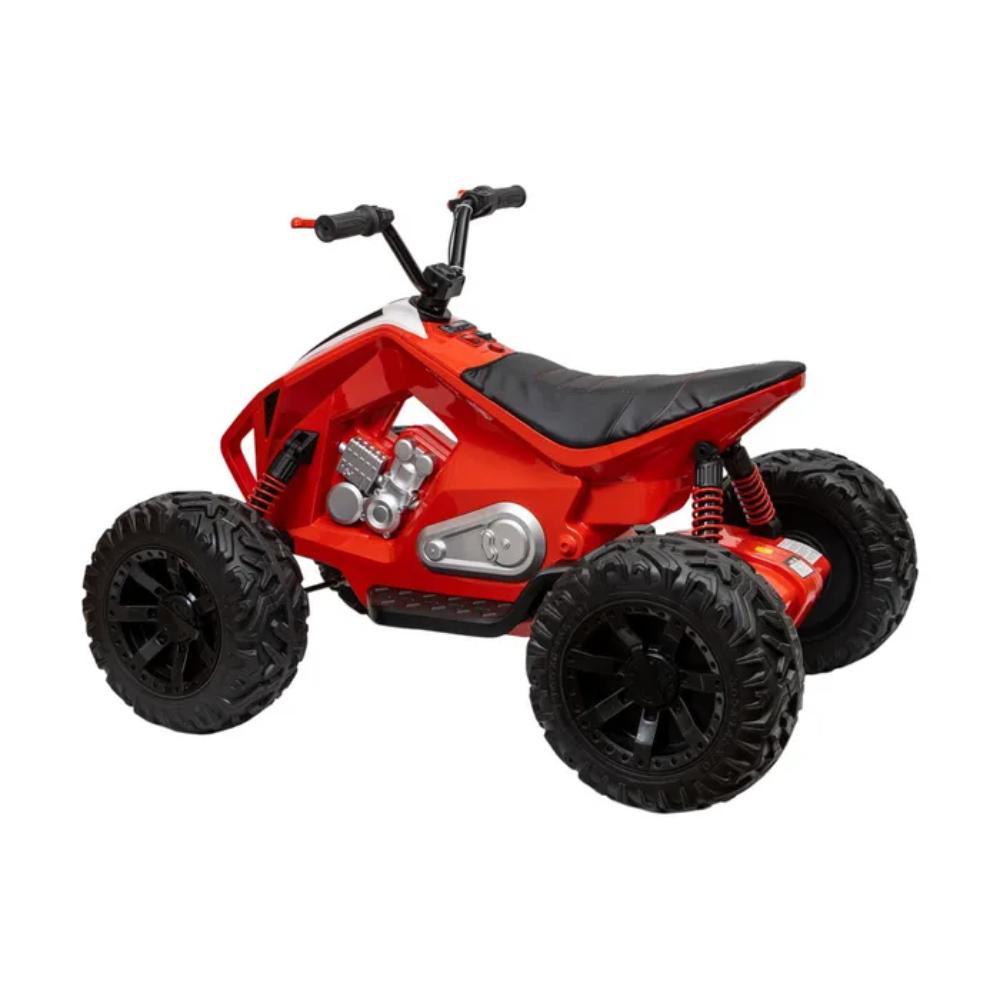 24V Adventure Pro Edition Ride-On Quad W/ Rubber Wheels, Music Player & Lights