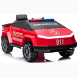 12V Emergency Services Ride On Truck - Police Officer & Firefighter 4x4 Electric Car For Kids