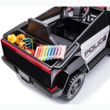 12V Emergency Services Ride On Truck - Police Officer & Firefighter 4x4 Electric Car For Kids