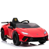 12V Lamborghini Huracan 4x4 1-Seater Ride-On Car W/ Rubber Wheels, Music Player & RC