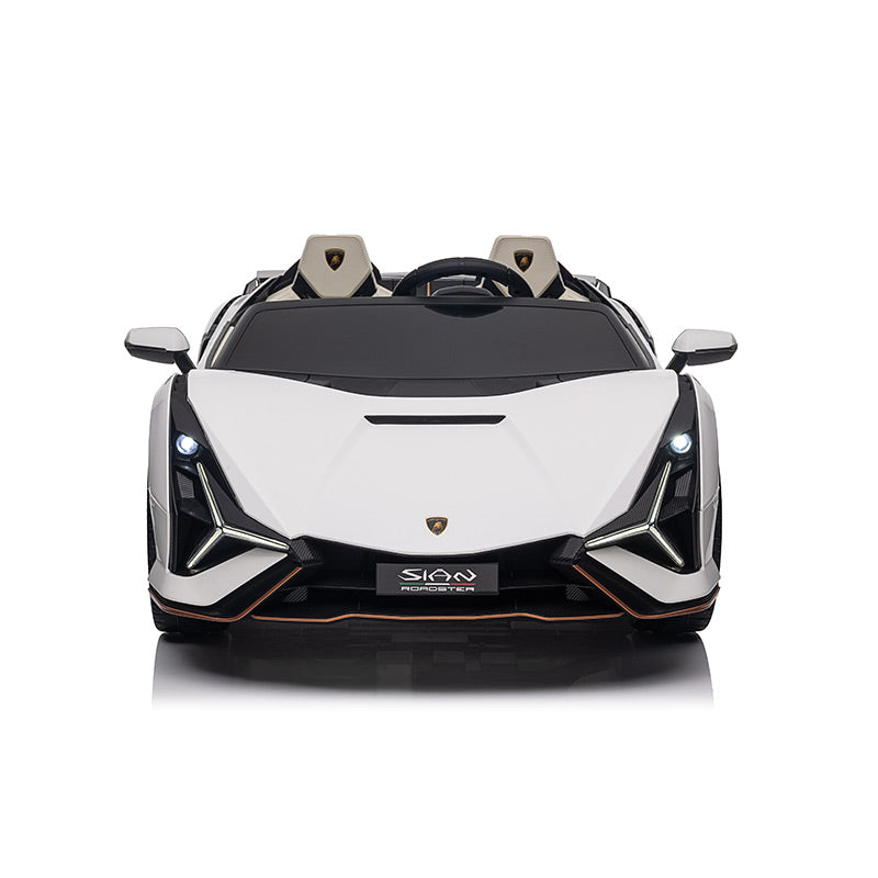 24V Lamborghini Sian 4x4 2-Seater Ride-On Car W/ Rubber Wheels, Music Player, Butterfly Doors & RC
