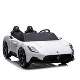Voiture à deux places Maserati MC20 24 V pour enfants sous licence : moteur sans balais de 105 W et télécommande