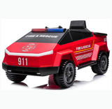 12V Emergency Services Ride On Truck - Police Officer & Firefighter 4x4 Electric Car For Kids