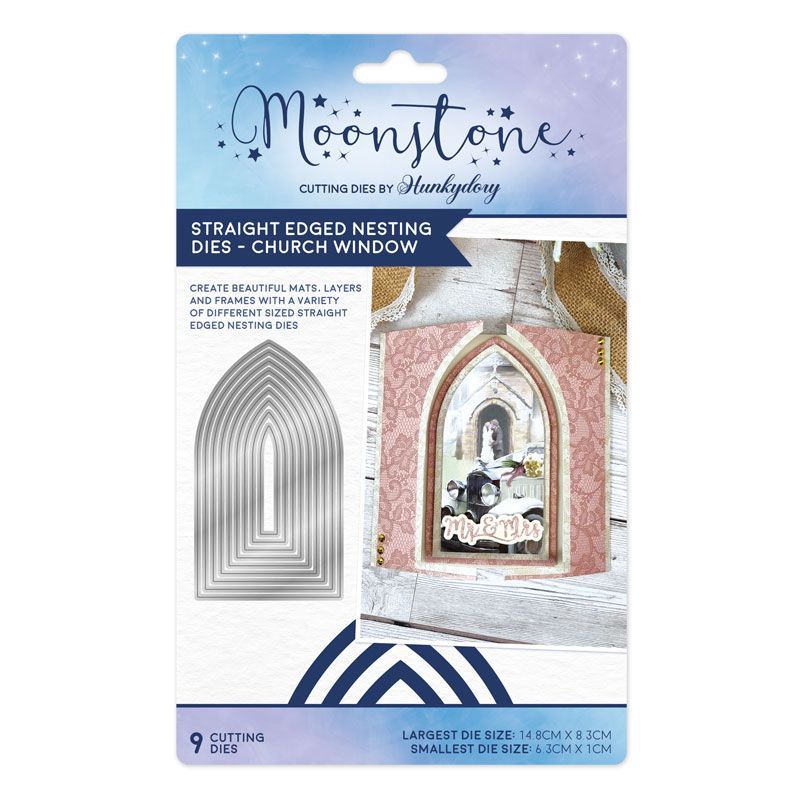 Moonstone Dies - Straight Edge Nesting Dies - Church Window