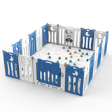Kids 16 Panel Foldable Indoor & Outdoor Safety Playpen -  143 x 179 x 63 (cm)