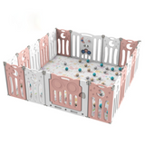 Kids 16 Panel Foldable Indoor & Outdoor Safety Playpen -  143 x 179 x 63 (cm)