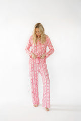 Pink Strawberry & Cherry Bows Adult Pajama Pants