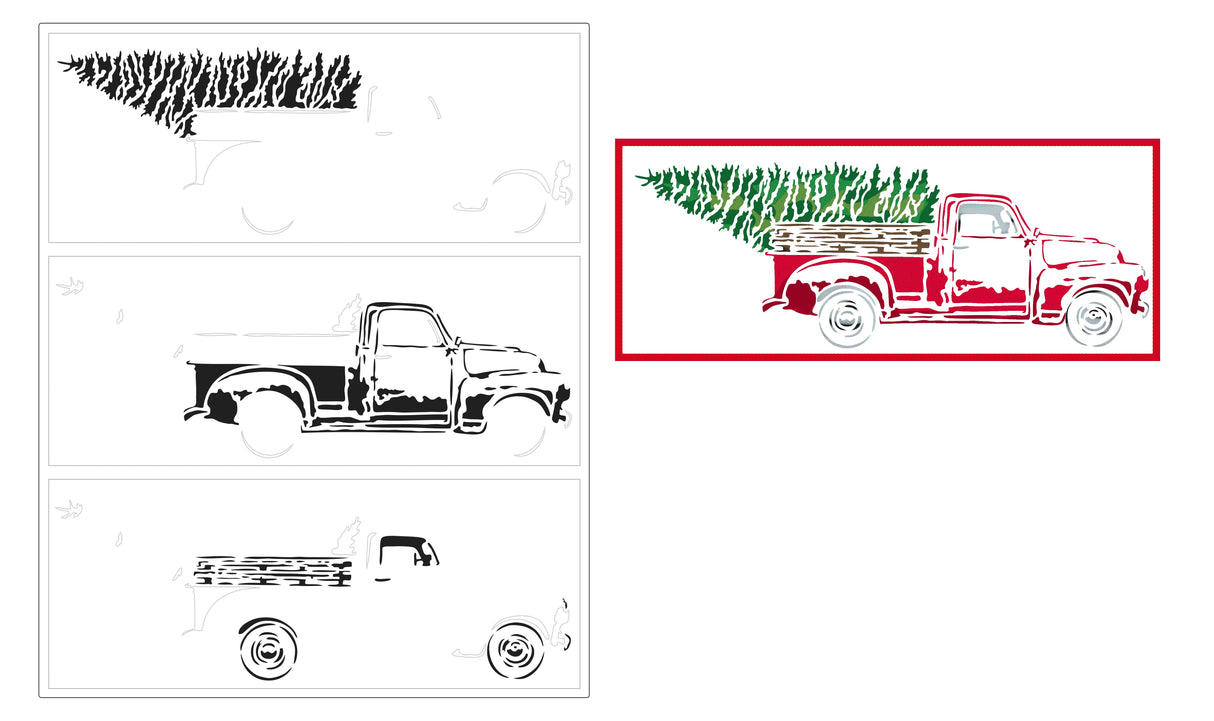 The Crafters Workshop Slimline Layered Christmas Tree Truck