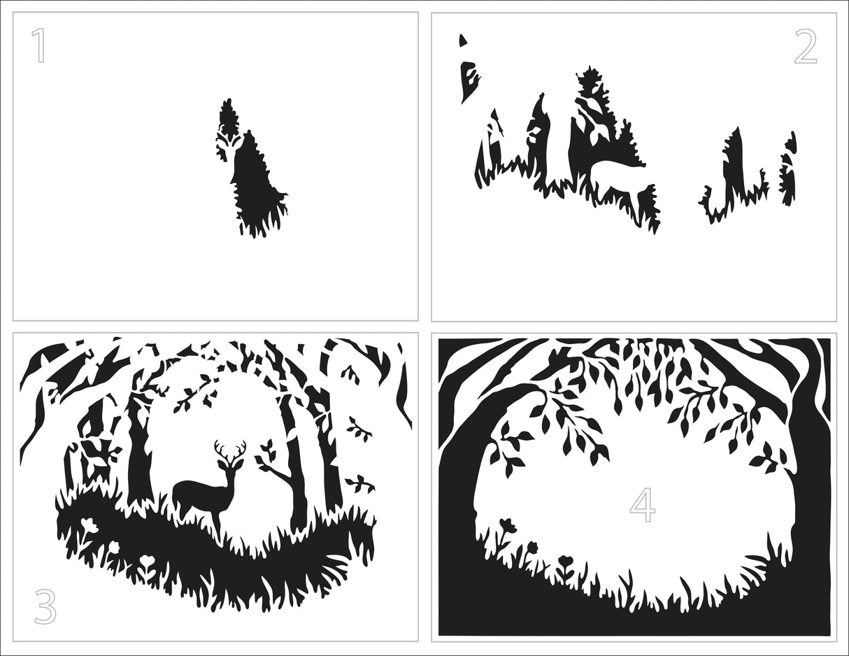 The Crafters Workshop A2 Layered Forest Scene