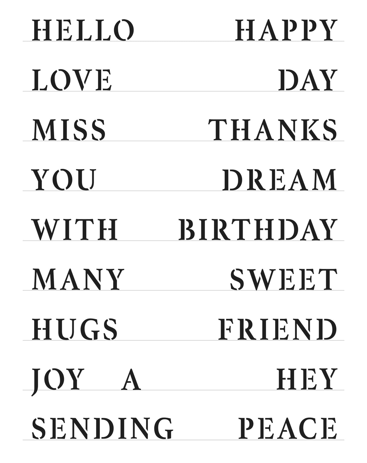 The Crafters Workshop Full Sheet of Good Words