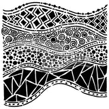The Crafters Workshop 6x6 Stencil Crazy Waves