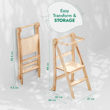Toddler Tower: Foldable Step Stool for Toddlers - Gray