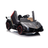 12V Lamborghini Veneno 4x4 1-Seater Ride-On Car W/ Rubber Wheels, Music Player, Butterfly Doors & RC